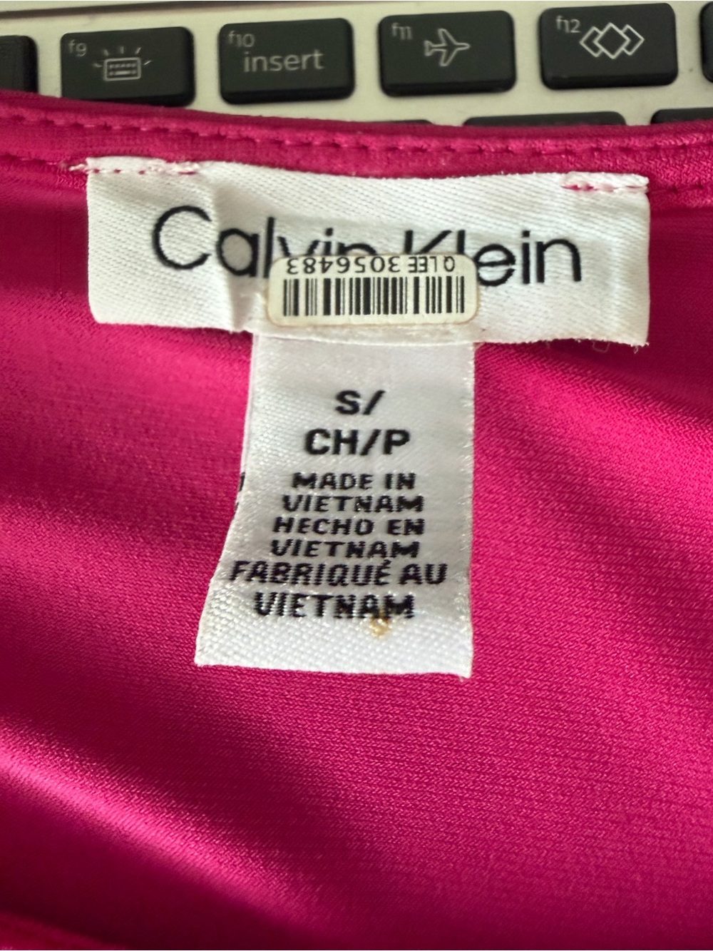 Calvin Klein Magenta Sleeveless Tank Top with Decorative Tabs SZ S - Picture 5 of 5